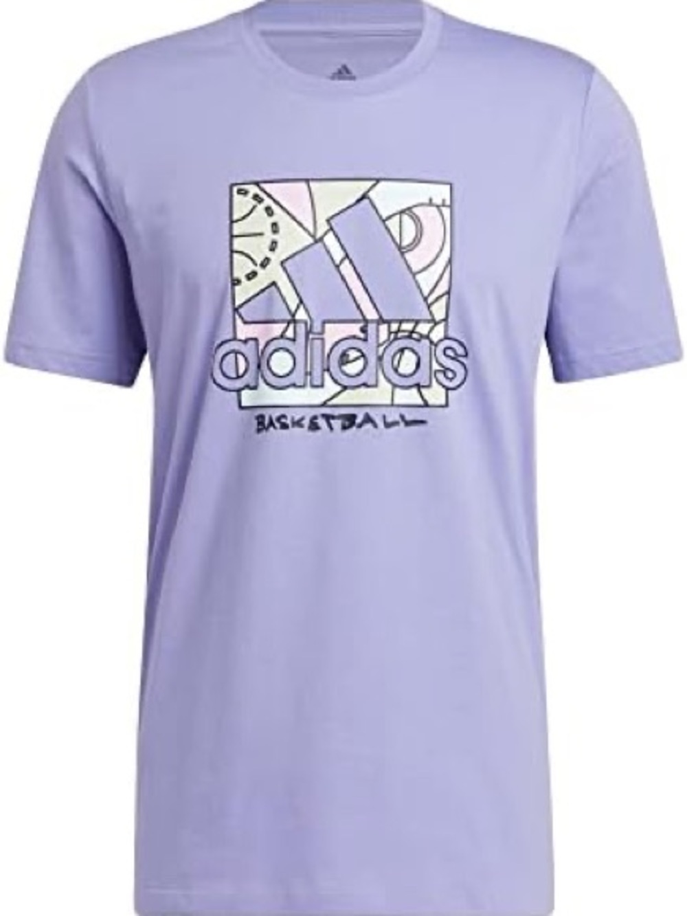 Adidas Basketball Graphic Tee NEW Purple Men’s Size L Crewneck Graphic T-Shirt